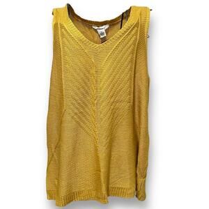 Workshop Republic Clothing Sweater Vest Size Medium Goldenrod Knitted V-Neck